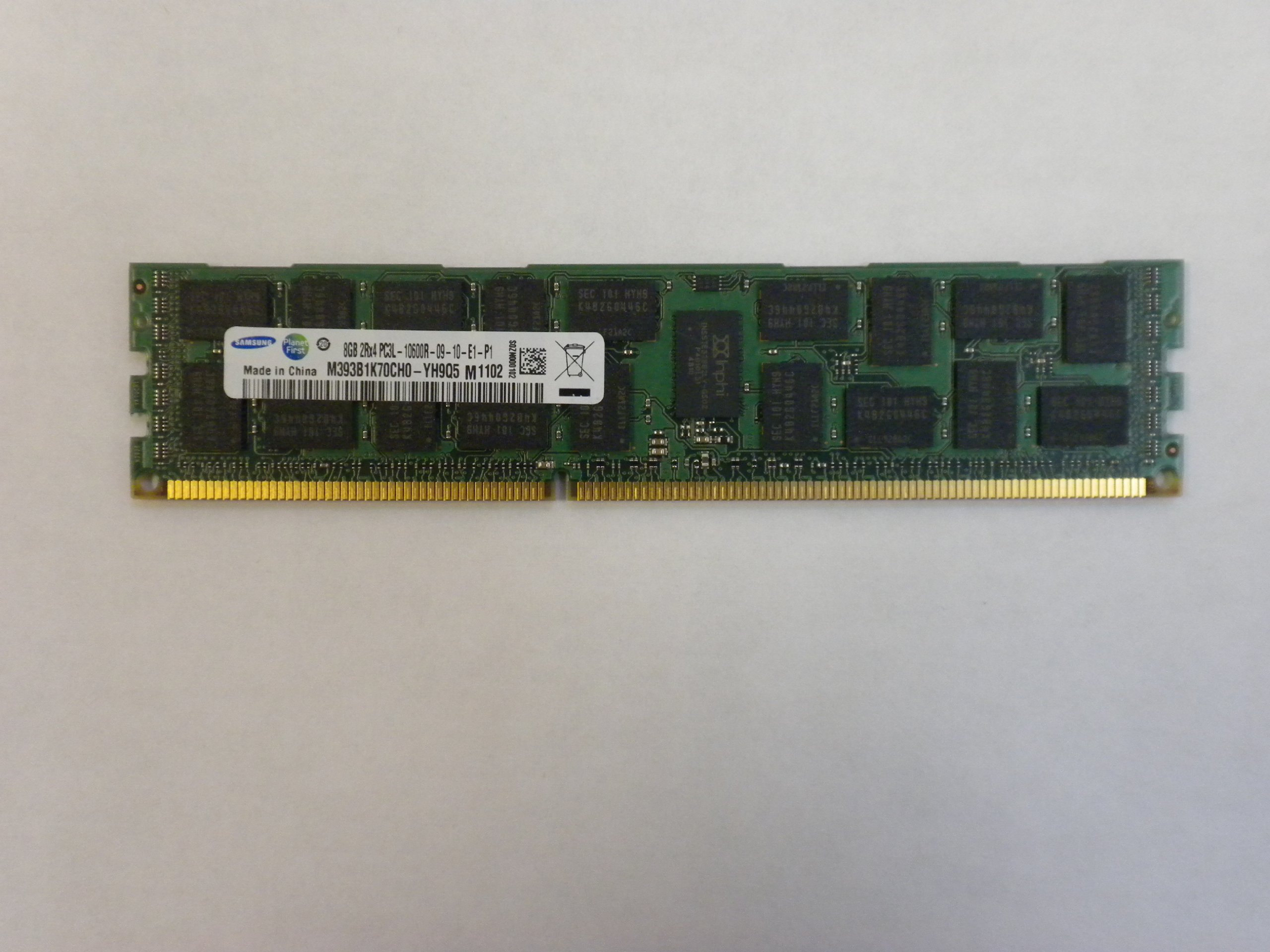 8 GB Memory DDR3 PC3L-10600R Comp to SNPP9RN2C/8G Dell PowerEdge